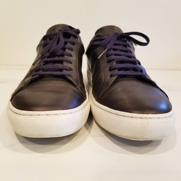 Hugo Boss Parkour Leather Fashion Sneakers Dark Brown Mens Casual Shoes Low Tops - Picture 9 of 12